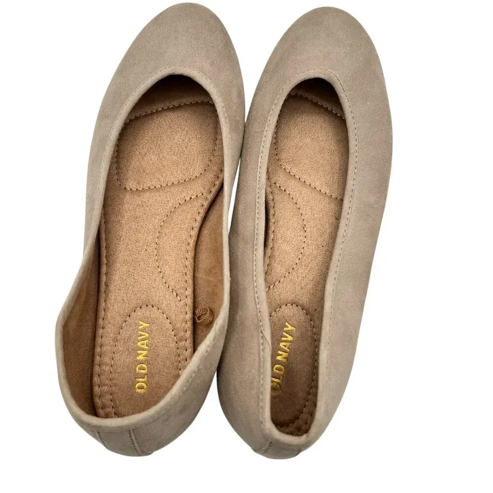 Old Navy Women's Blush Faux-Suede‎ Pointy Ballet Flats Size 10